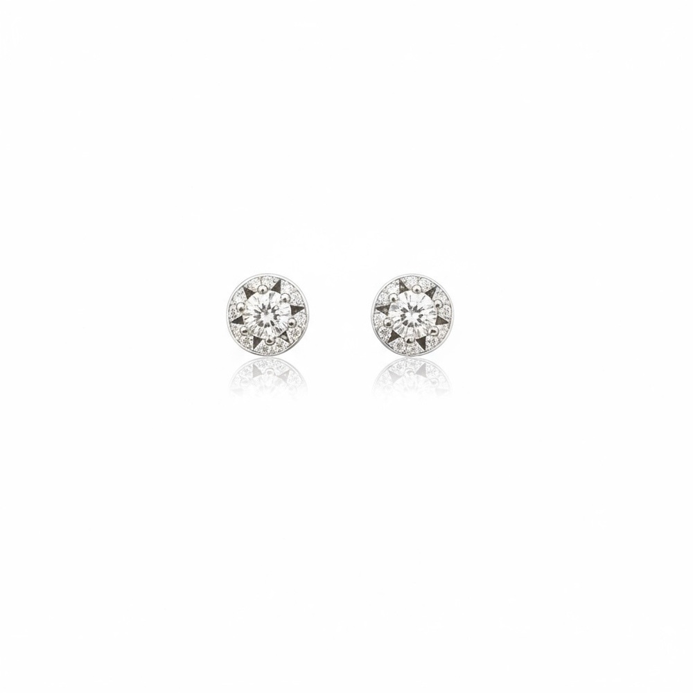 1/2 CT Moissanite Silver Stud Earrings